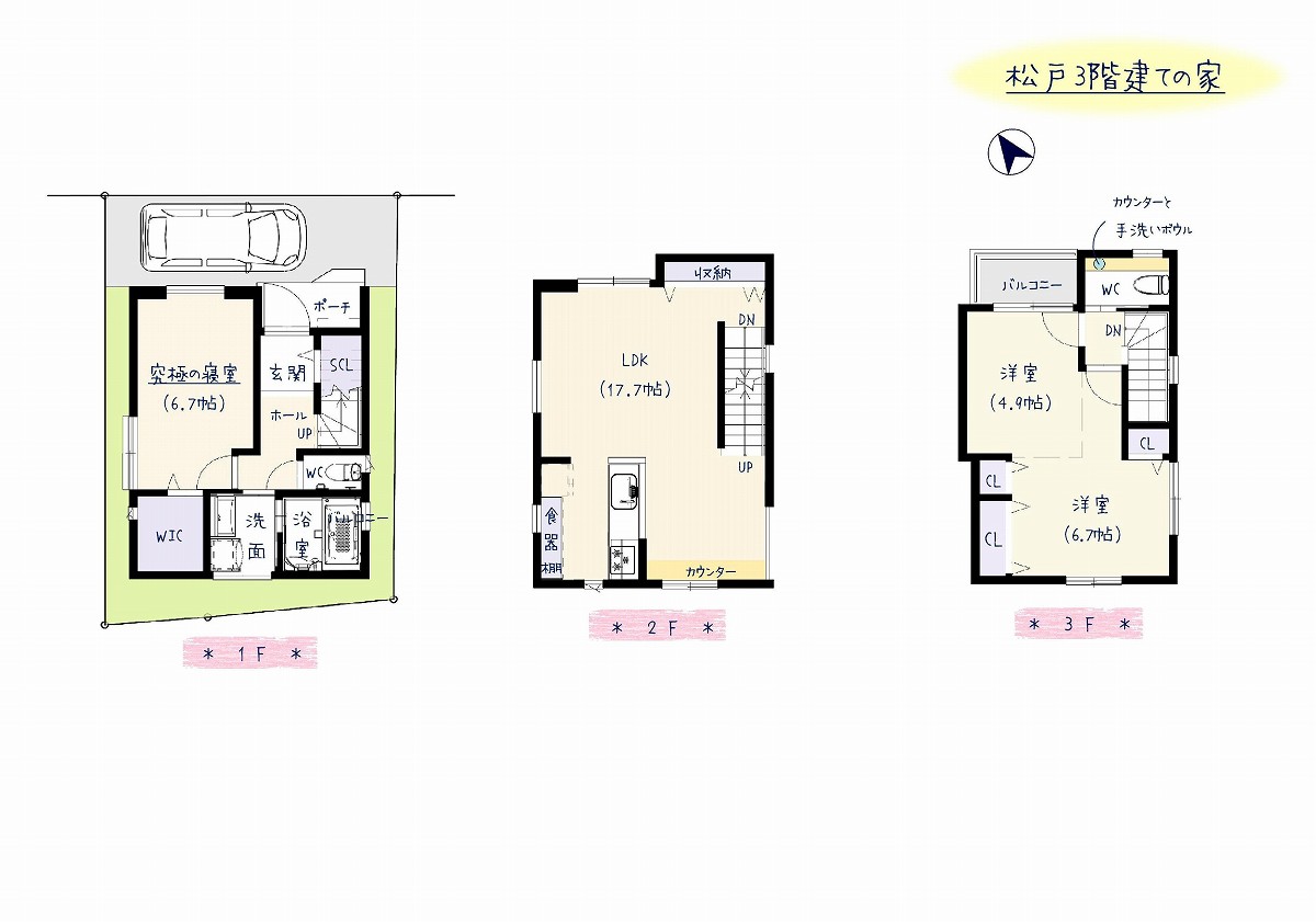 松戸３階建ての家